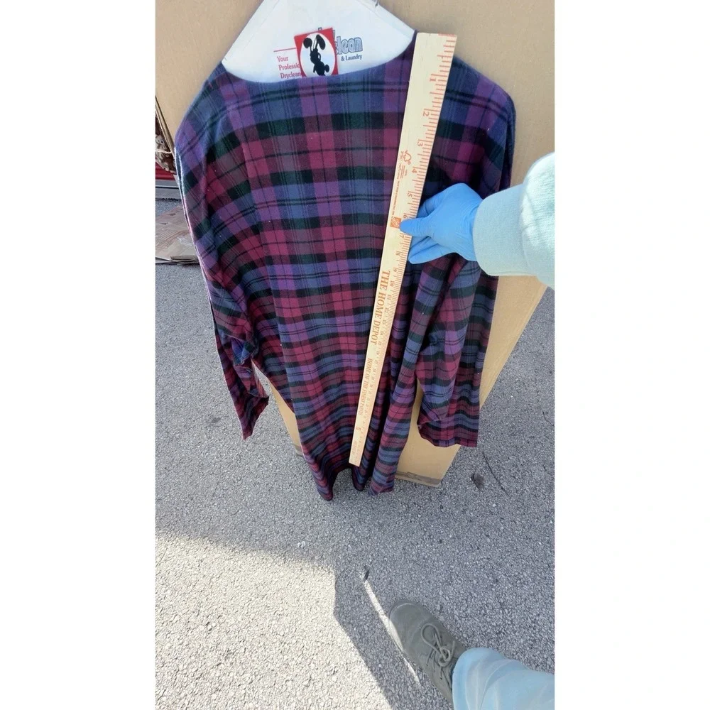 Vintage Disney Minnie Mickey Plaid Nightshirt‎ One Size Cotton 90s